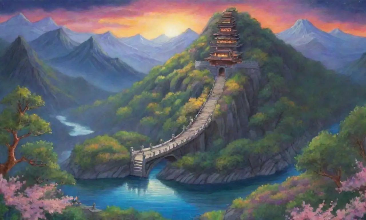 Un paisaje mágico con dragones