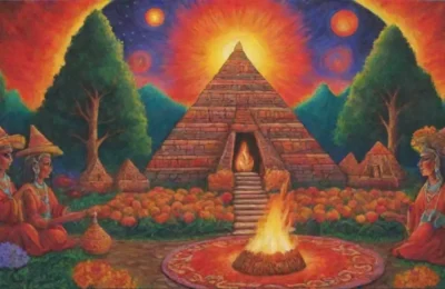 Colores vibrantes y rituales ancestrales se entrelazan en una ceremonia sagrada