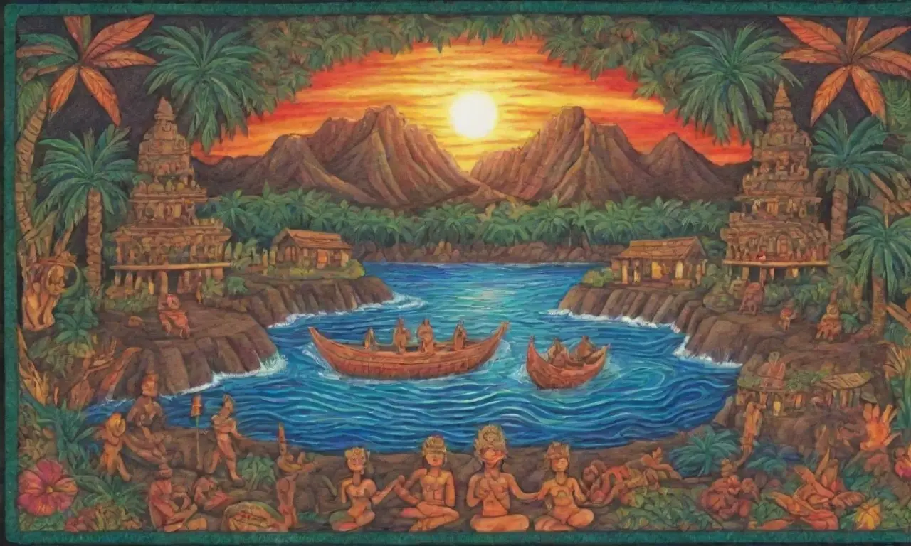 Colores vibrantes, naturaleza exuberante y elementos culturales que evocan aventura