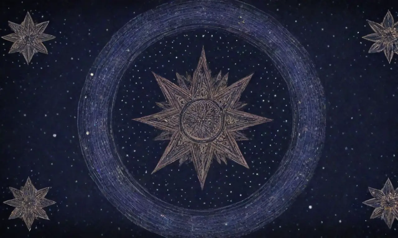 Un fondo índigo profundo con estrellas plateadas