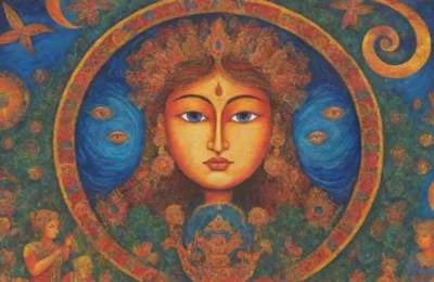 Una sinfonía visual de colores vibrantes y símbolos antiguos cuenta historias atemporales