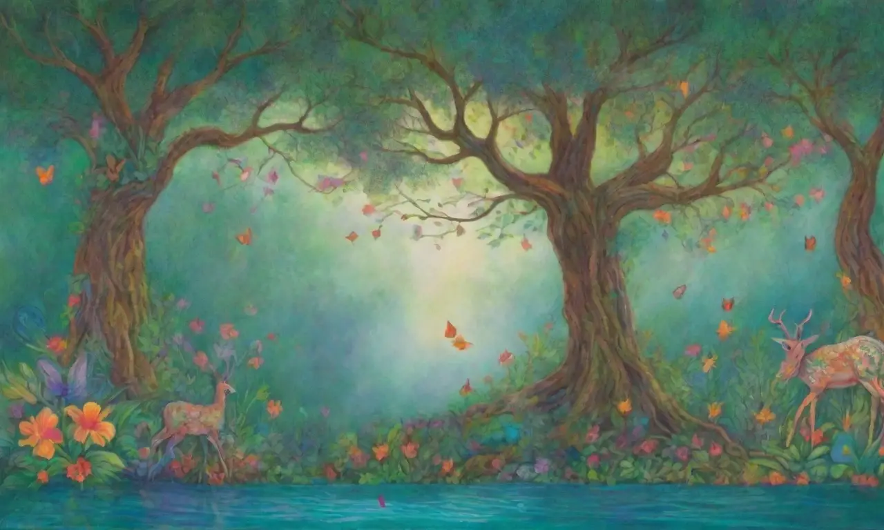 Un vibrante paisaje de selva lleno de vida, colores y magia