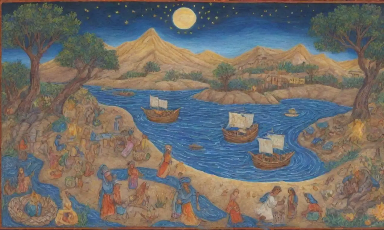 Un tapiz vibrante de mitos y tradiciones en un paisaje lleno de vida y color