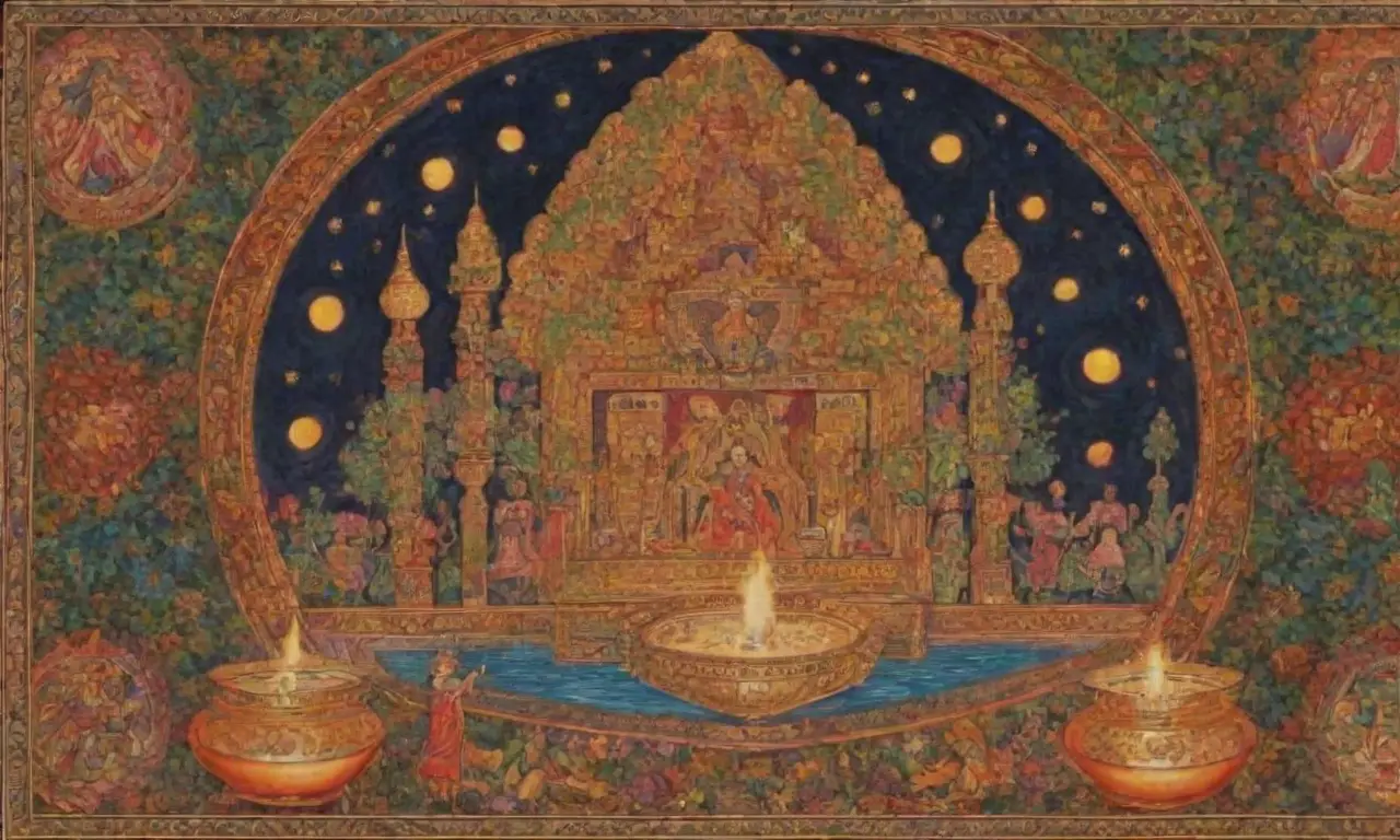 Ricos y complejos elementos de rituales persas antiguos crean una atmósfera de reverencia