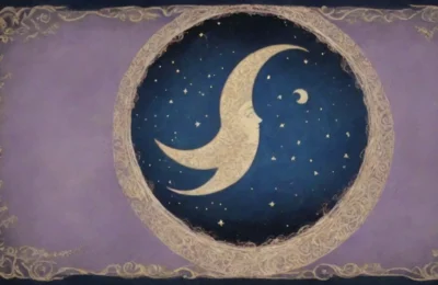 Un fondo de pergamino con patrones celestiales
